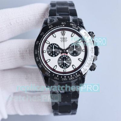 Super Replica Rolex Blaken Daytona Extra Thin Panda Dial Watch 7750 Movement 